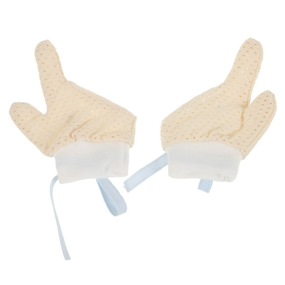 SEWCHICS 1 Pair Stop Thumb Sucking for Toddlers Finger Protection Gloves Cotton Yarn Sky Blue