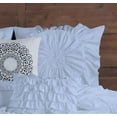 thumbnail image 5 of D.N.G. BEDDINGS 100% Egyptian Cotton 5 Piece Circle Ruffle Comforter Set with 1 Freebie Ruffle Pillow | 550 GSM Filled Microfiber - Twin/TwinXL Size, Light Blue Color - 800 Thread Count, 5 of 5
