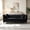 Black + Velvet + 3 Seat, variant on AUU Classic 3-Seat Chesterfield Sofa with Modern Clean-Line Tufted Design, Square Arms & Tapered Wood Legs – Crushed Velvet Upholstered Couch for Living Room