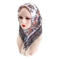 thumbnail image 3 of Lroveb Silk Scarf for Women Lady Muslim Cashew Print Scarf Vintage Bandanas Hair Scarfs Islam Folk-Custom Neckerchief Wrap Shawl Travel Neck Head Scarves, 3 of 4