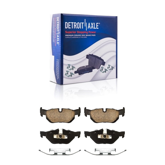 Detroit Axle - Rear Brake Pads for BMW 128i 323i 325i 328i xDrive 328xi X1 Ceramic Brake Pads with Hardware Replacement