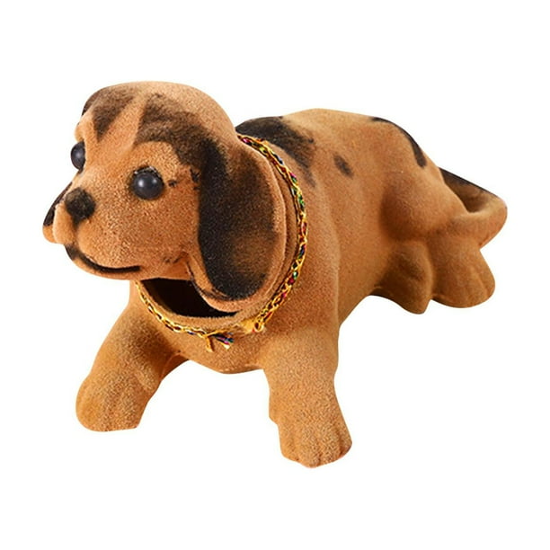 Decoración de coche con forma de perro que asiente con la cabeza, adornos para el salpicadero del coche, juguetes para niños, regalos creativos Marrón