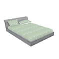 thumbnail image 2 of Ambesonne Art Deco Fitted Sheet & Pillow Sham Set, Green Simple Vintage Motif, Calking, Pale Green and White, 2 of 2