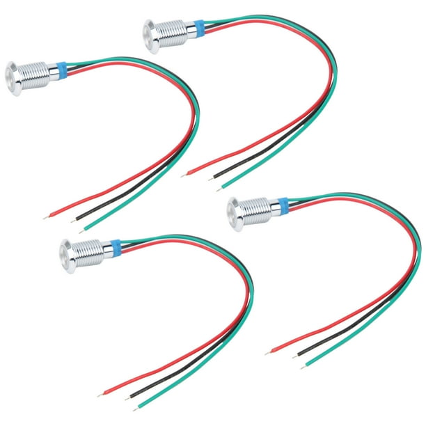 Luz indicadora, 4 juegos precableados redondos precableados LE Ds redondos impermeables LED ultra sensibles