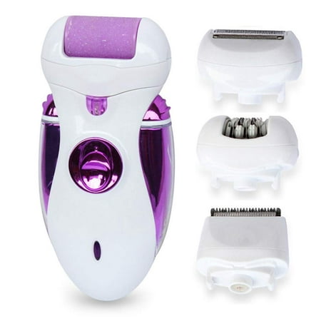 Peroptimist Rechargeable Electric Epilator, 4 in 1 Bikini Trimmer Callus Remover with 2 Adjustable Speed Ladies Shaver Hair Clipper Pedicure Foot Care Tool Womens Trimmer Hair (Best Electric Shaver For Women)
