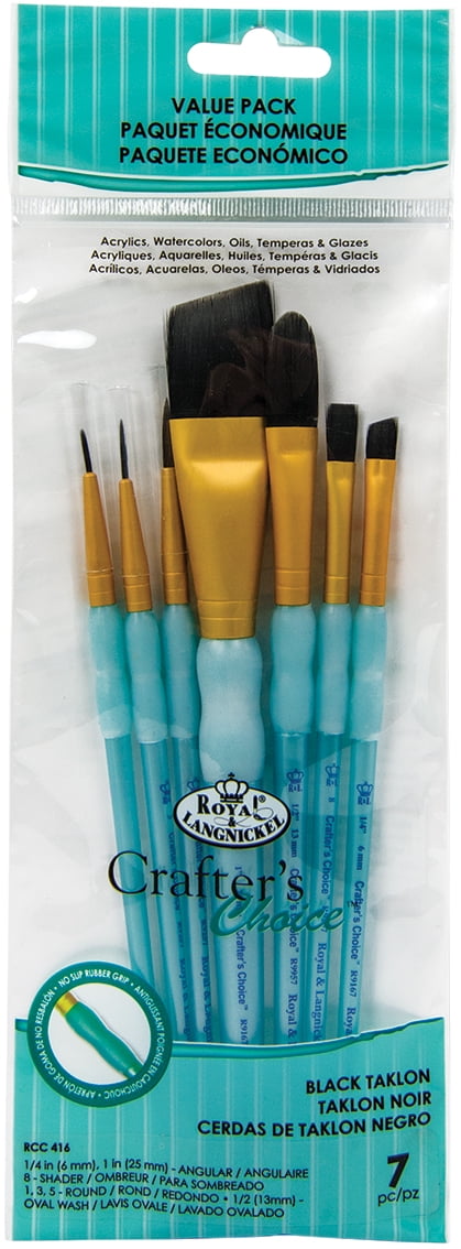 Royal Brush Crafter's Choice Brown Taklon Brush Value Set-15/Pkg 