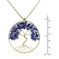 thumbnail image 2 of Aeravida Casual Stylish Elegant Blue Lapis Eternal Tree of Life Brass Long Necklace, 2 of 5