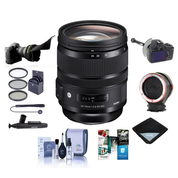 Sigma 24 70mm F2 8 Dg Os Hsm If Art Lens For Canon Ef Bundle With mm Filter Kit Peak Lens Changing Kit Adapter Flex Lens Shade Focusshifter Dsl Walmart Com Walmart Com