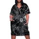 thumbnail image 1 of Vestido holgado con bolsillos y diseño de laberinto de telaraña para mujer, vestido de verano 2025, vestido largo de noche para mujer., 1 of 7