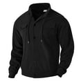 thumbnail image 4 of dzxyzu Men's Corduroy Shirts Casual Long Sleeve Stand Up Collar Shacket Jackets Lightweight Button Down Workwear Coat Tops with 2 Flap Pockets 2024 Winter Saving, 4 of 9