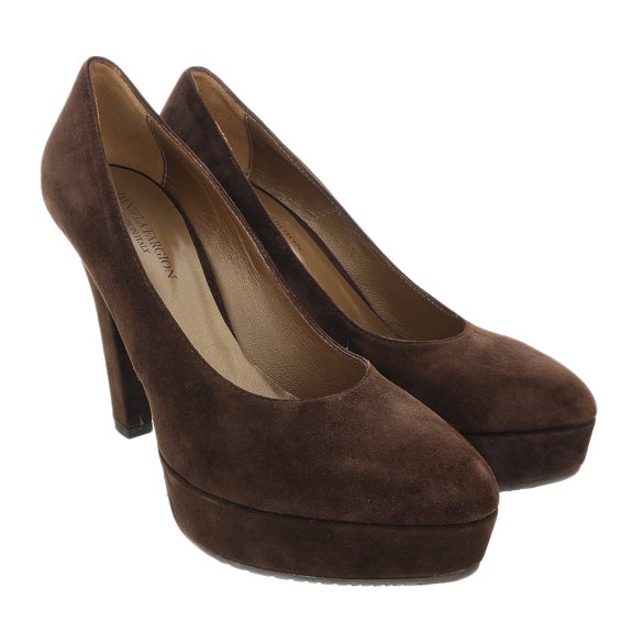Daniela Fargion Brown Suede Platform Pump Heels-9.5 for Womens