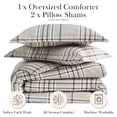 thumbnail image 2 of Southshore Fine Living, Inc. 3-Piece California King Size Comforter Set with 2 Pillow Shams, Cozy Double Brushed Microfiber, Down Alternative Comforter, King/California Size, Mocha Beige Plaid, 2 of 9
