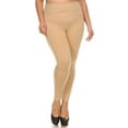 thumbnail image 4 of K-Cliffs Women's Plus Size Full Length Seamless Fleece Leggings, Beige, 95% Polyester, 5% Spandex, 4 of 5
