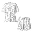 thumbnail image 4 of Naloa Hand Drawn Snake Women's Short-Sleeved Pajama Set, Loungewear, Summer pajamas, Breathable Cozy - XX-Large, 4 of 9