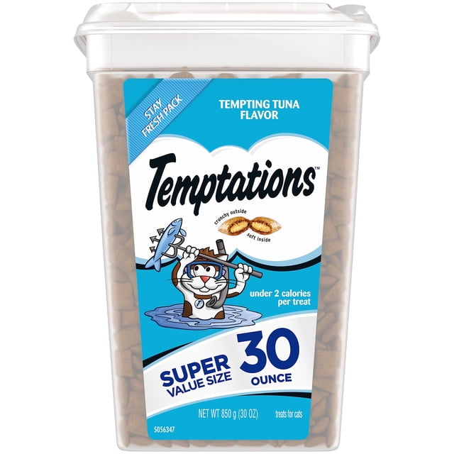 Atún crujiente y suave clásico de Cat Treats Temptations, 900 ml