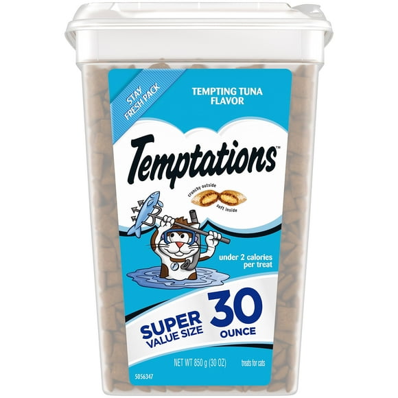Atún crujiente y suave clásico de Cat Treats Temptations, 900 ml