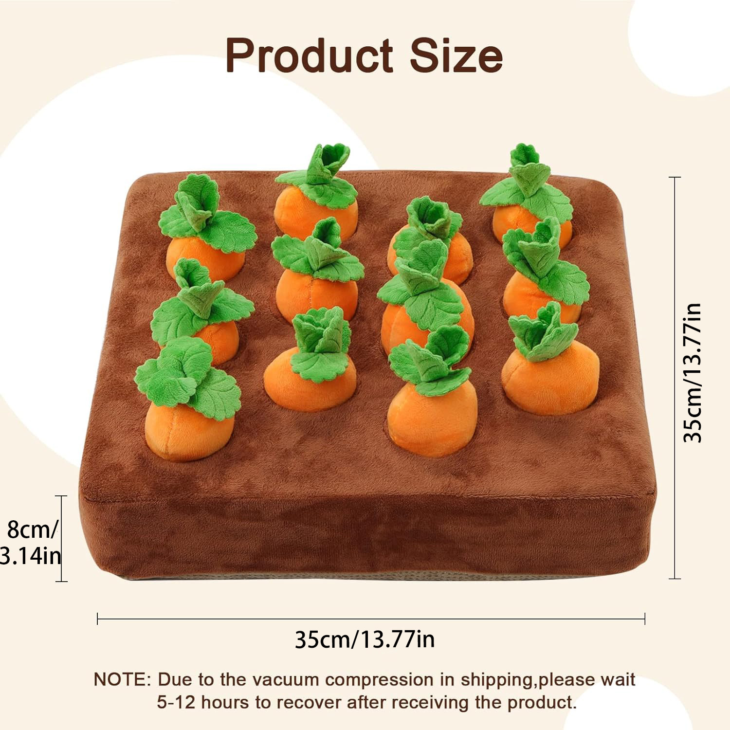 Dog Puzzle Toys, 13''x13'' Interactive Squeaky Carrot Dog Toys for Small Medium Dogs, 12 Pcs