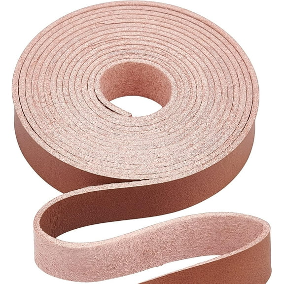 Brown Genuine Leather Strap Strip 1/2 Inch Wide 79 Inch Long Leather Belt Strips Wrap Single Sided Flat Cord for DIY Crafts Projects Clothing Jewelry Wrapping Making Bag Furniture Handles for diy