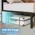 thumbnail image 3 of Satifur Queen LED Bed Frame with Smart RGB Lights, Headboard Charging Station, Versatile Storage Solution, Comfortable Upholstered Backrest, No Box Spring Needed, 3 of 11
