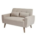 thumbnail image 4 of Pingliang Home Loveseat Small Sofa 2 Seater Sofa Couch with 2 Pillows, Modern Linen Fabric Love Seat for Apartment Bedroom Living Room Small Space Office Studio,Beige, 4 of 10