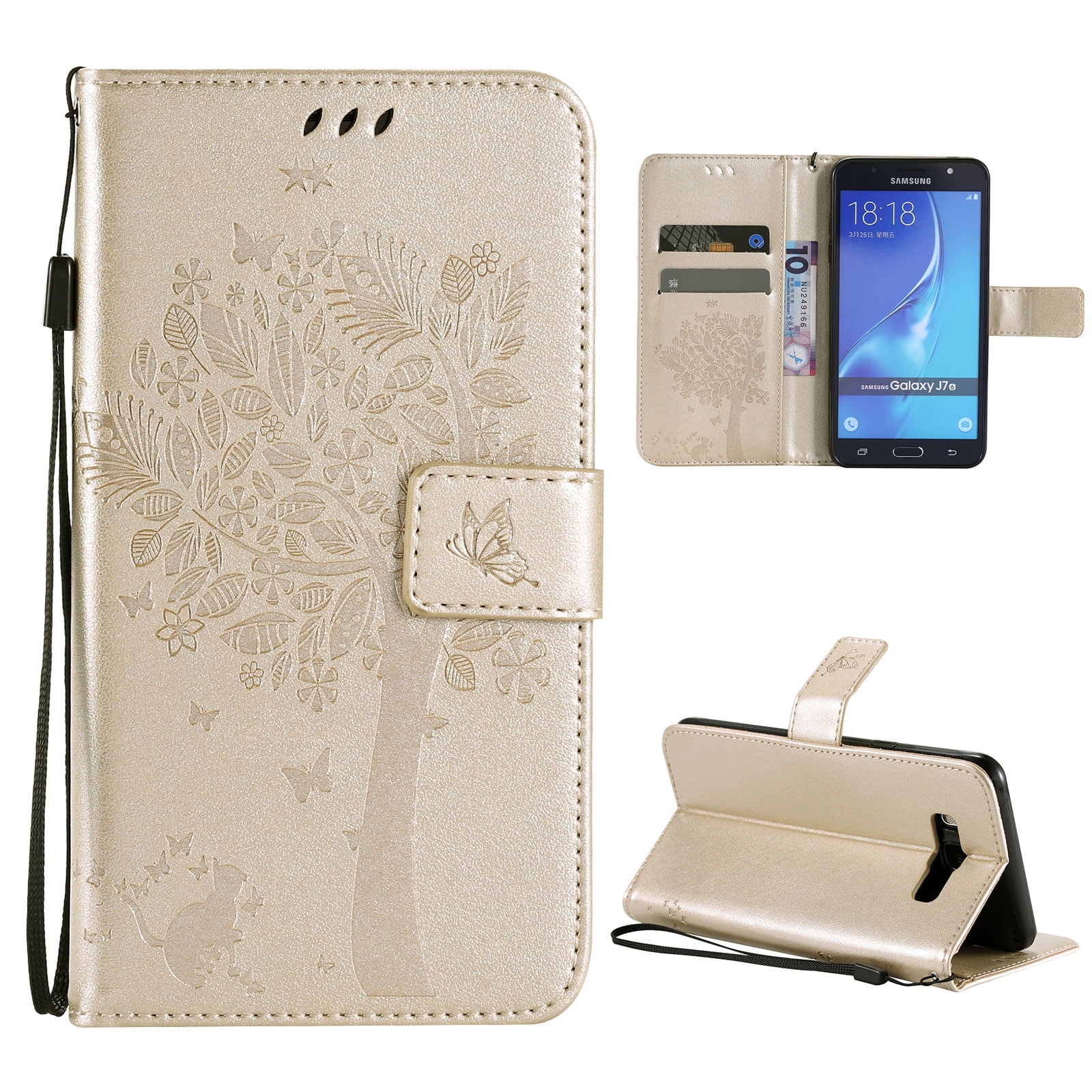 Galaxy J7 Case, Samsung Galaxy J7 Phone Cases, Allytech [Embossed Cat