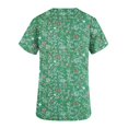 thumbnail image 4 of Fiudx Ropa de Mujer Top de Enfermera Informal con Cuello En V y Manga Corta con Bolsillo Estampado para Mujer, 4 of 5