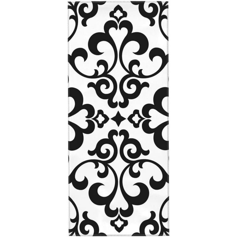 Black White Paisley Hand Towels Set 2 Pack for Bathroom Kitchen