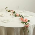 thumbnail image 2 of Balsa Circle 6 feet Blush Artificial Rose Peony Flower Garland Silk Hanging Vine Wedding Reception Party Centerpieces Event Decorations Supplies, 2 of 8