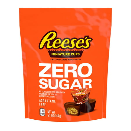 Reese's Zero Sugar Chocolate Candy and Peanut Butter Miniature Cups Pouch - 5.1oz
