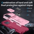 thumbnail image 5 of For iPhone 17 Slim Fit Shockproof Hybrid with Slide Camera Cover & Rotated Ring Kickstand, [Military-Grade] Phone Case For iPhone 17 6.3",Pink,For iPhone 17, 5 of 8