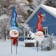 thumbnail image 5 of Letreros navideños para jardín al aire libre con diseño de muñeco de nieve y Papá Noel con estacas decorativas, 5 of 5