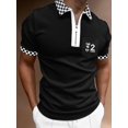 thumbnail image 7 of Men's POLO Shirt Striped Printed Short Sleeve T-Shirt Lapel Shirt, 7 of 7
