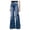 AA-Dark Blue685, variant on Women's Wide Leg Jeans High Rise Fringed Trousers Stretchy Casual Daily Pants Black