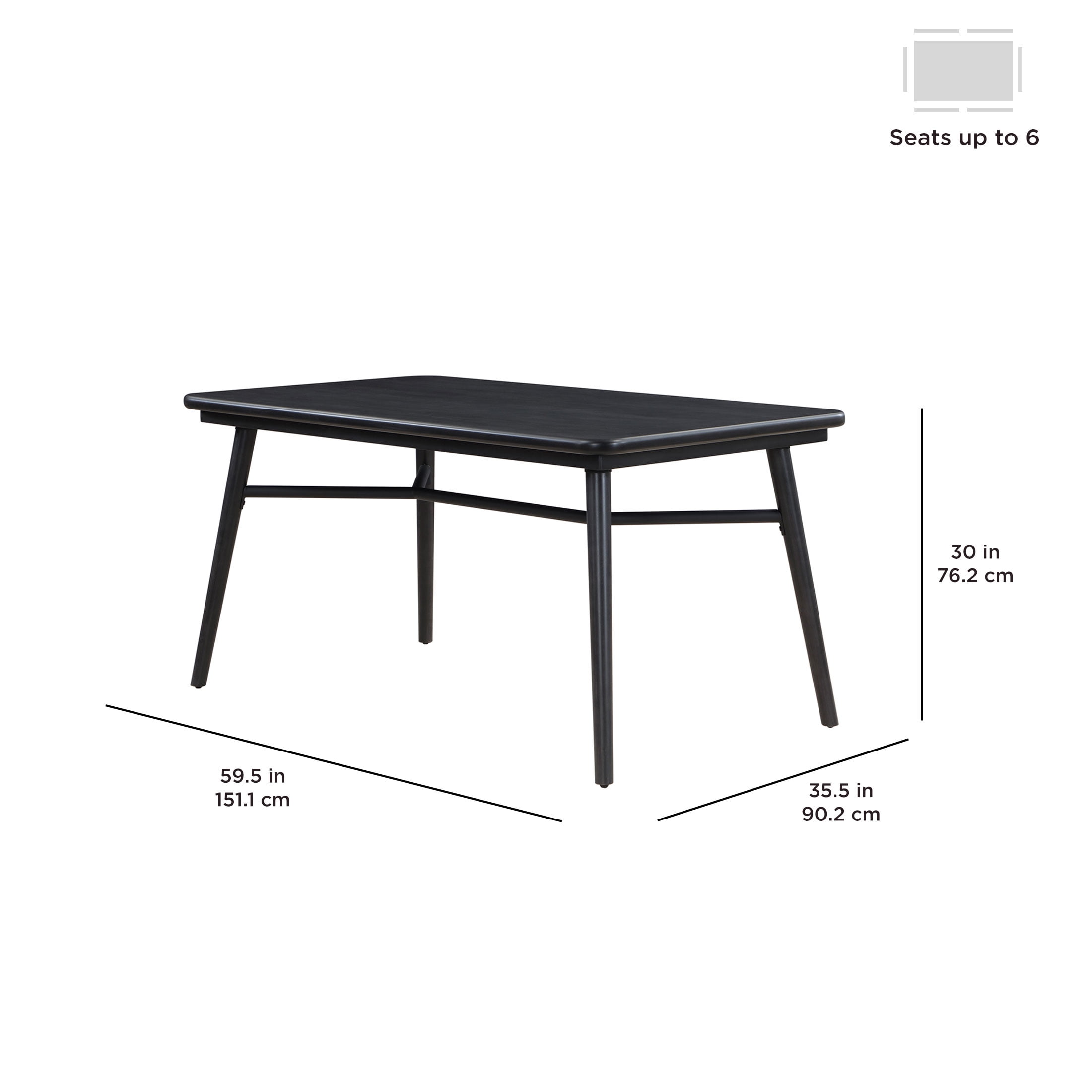 Better Homes & Gardens Springwood Dining Table, Charcoal