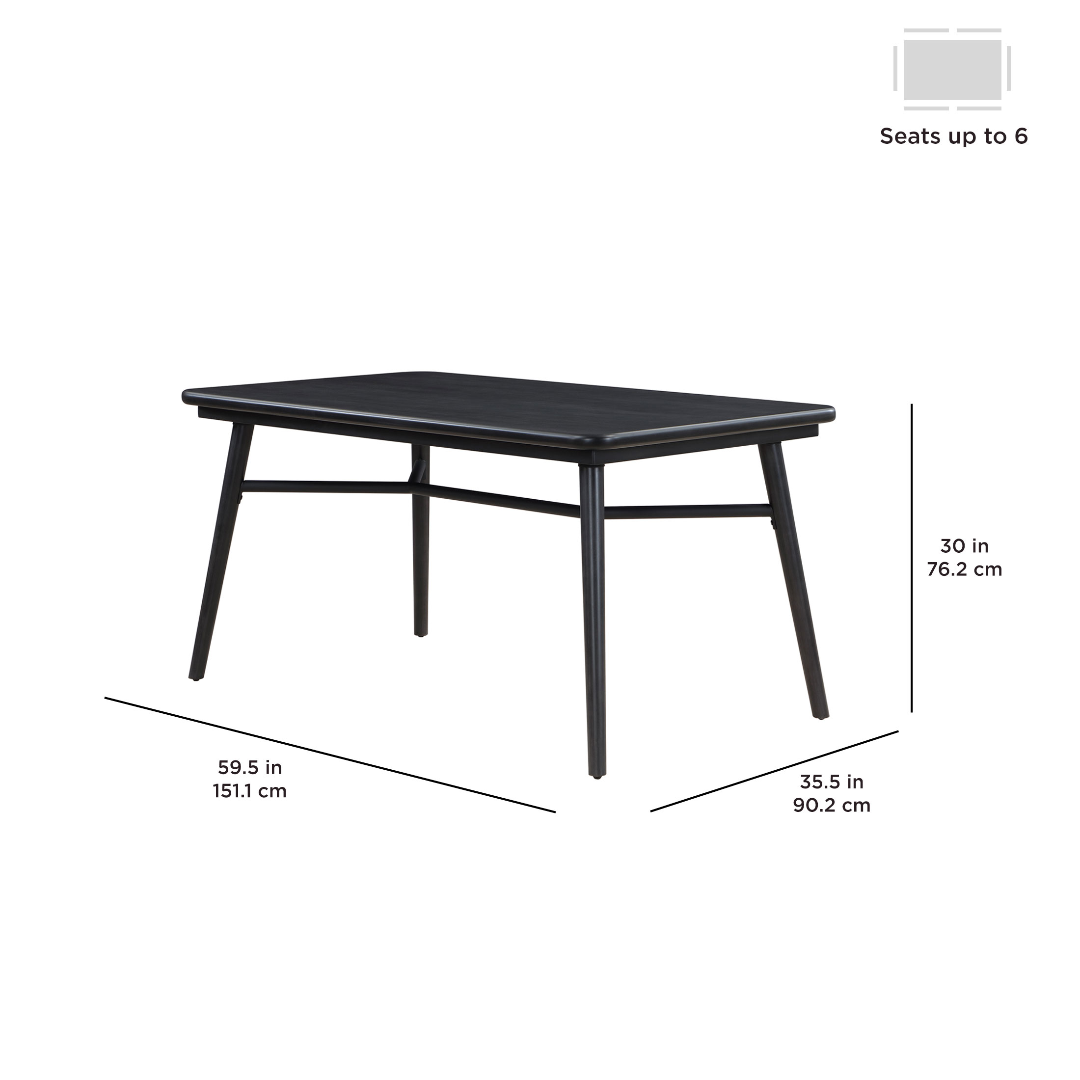 Better Homes & Gardens Springwood Dining Table, Charcoal - image 5 of 15