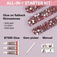 thumbnail image 2 of Worthofbest 11000 Pcs Flatback Rhinestones with B7000 Glue for Crafts and DIY, Flat Back Gems Crystals - Pink, 2 of 7