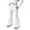 White*, variant on OSOLU Girls Pants Wide Elastic Waist Flared Leg Side Pockets Casual Daily Trousers White