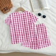 thumbnail image 6 of Grblisyd Summer Outfits for Girls Casual Plaid Cute Short Sets Loose Short Sleeve T Shirts Top and Shorts Fashion Clothing Hot Pink 11-12Y, 6 of 6