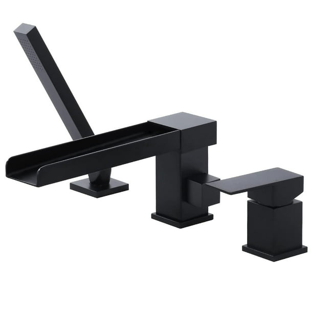 WOWOW Modern Matte Black Jacuzzi Garden Bathtub Faucet With Sprayer