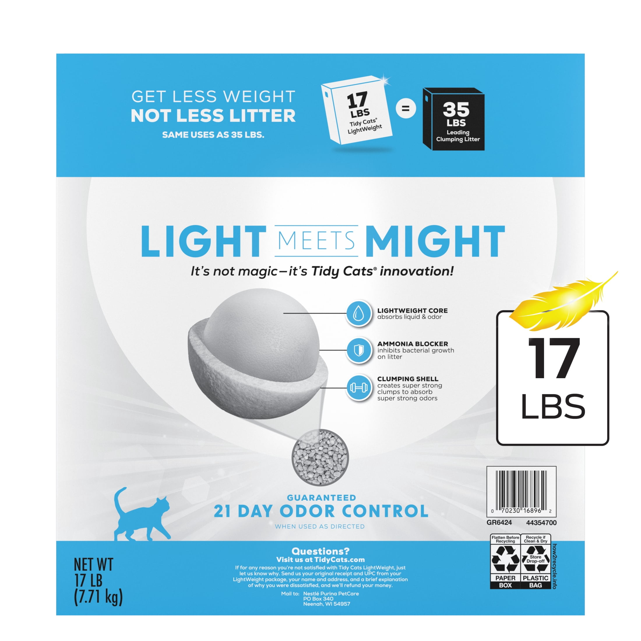 Purina Tidy Cats LightWeight Clumping Cat Litter, Glade Clear Springs Scent, 17 lb Box