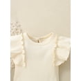 thumbnail image 5 of Musuos Baby Girl 2 Piece Outfit 6 12 18 24M Casual Solid Color Ribbed Rompers and Elastic Ruffles Shorts Summer Jumpsuit Set, 5 of 10
