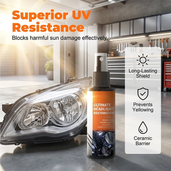 Beforeyayn Ultimate Headlight Restoration Spray, Professional Ceramic Coating for Car Headlights, Uv Resistant Clear Coat to Restore Clarity and Prevent Yellowing