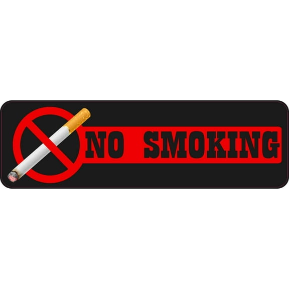 10in x 3in Black No Smoking Magnet Vinyl Magnetic Business Door Sign