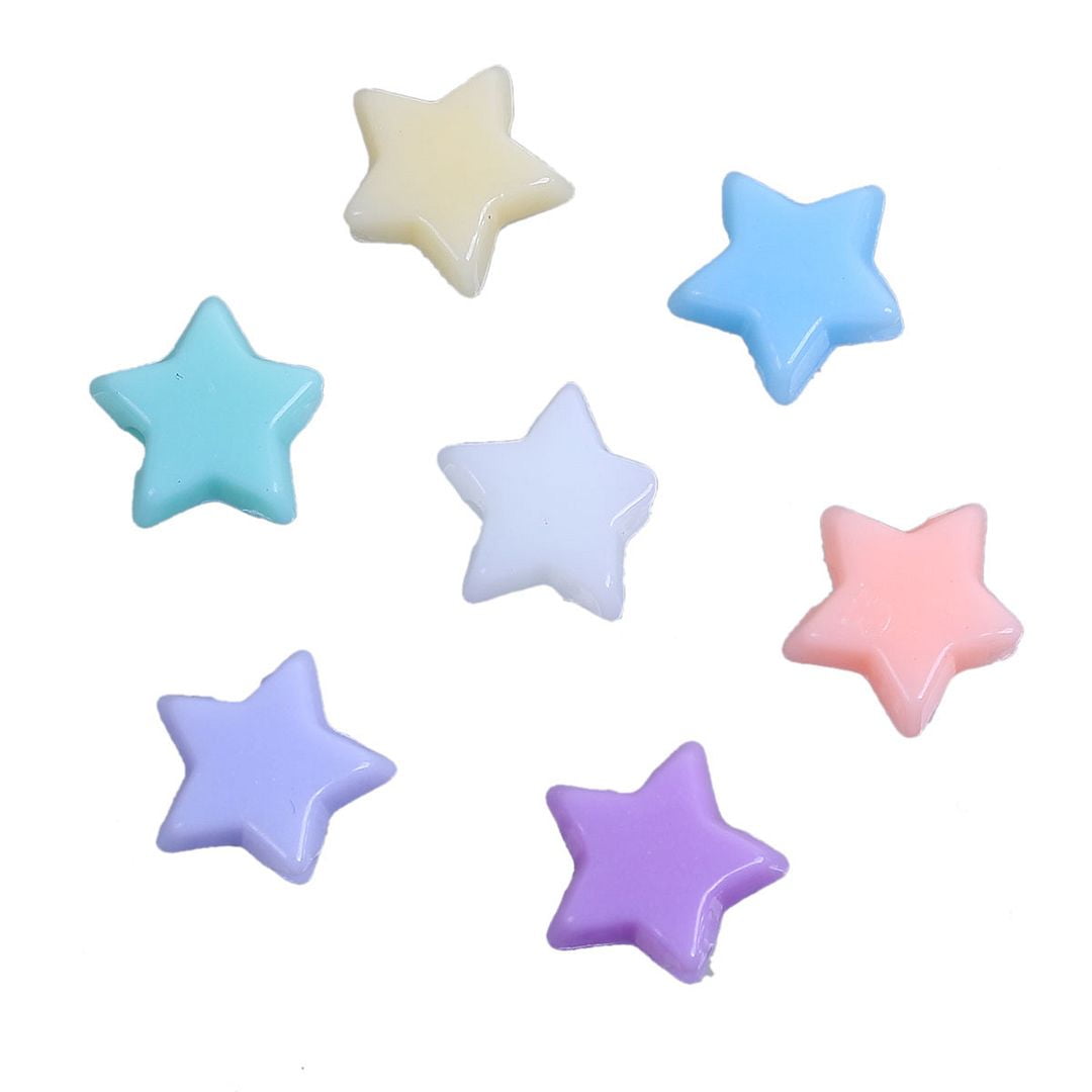Craft Making Shop, 1000 Assorted Pastel Star Acrylic Beads 11mm