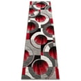 Well Woven Ruby Yolo Modern Contemporary Red Grey Abstract Shape 2' x 7 ...
