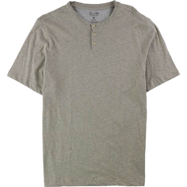 Camisa Henley Tasso Elba Hombre Alamo Gris Mediano