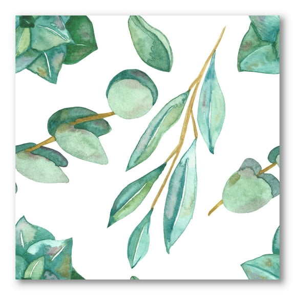 Designart ' Young Eucalyptus Branches and Leaves III ' Traditional Canvas Wall Art Print