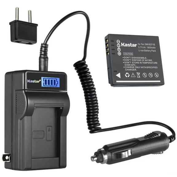 Kastar 1-Pack DMW-BCF10 Battery and LCD AC Charger Compatible with Panasonic Lumix DMC-FS4, Lumix DMC-FS42, Lumix DMC-FS6, Lumix DMC-FS62, Lumix DMC-FS7, Lumix DMC-FS8, Lumix DMC-FX25 Cameras