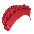 thumbnail image 3 of SPRING PARK Chemo Cancer Head Hat Cap Ethnic Shiny Sequins Twisted Braid Hair Cover Wrap Turban Headwear, 3 of 5