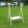 thumbnail image 4 of Labymos Outdoor Wood Cookware Hanging Rack Camping Triangular Hanging Rack with Hooks Storage Bag, 4 of 7